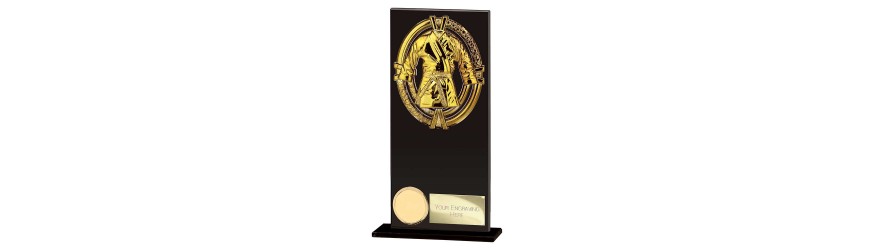 FUSION MAVERICK MARTIAL ARTS GLASS TROPHY - 5 SIZES - 12.5CM - 20CM FUSION MAVERICK MARTIAL ARTS GLASS TROPHY - 5 SIZES - 12.5CM - 20CM